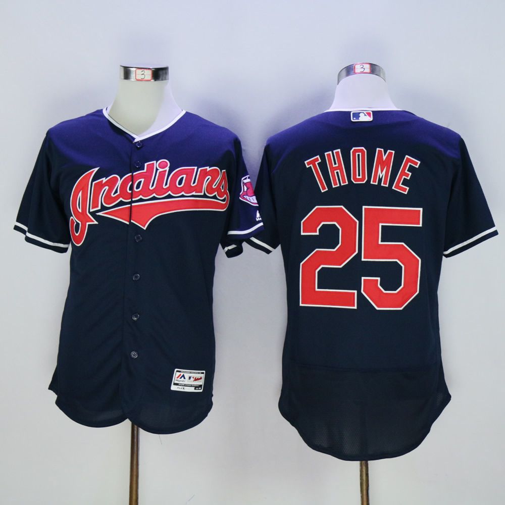 Men Cleveland Indians #25 Thome Blue MLB Jerseys->cleveland indians->MLB Jersey